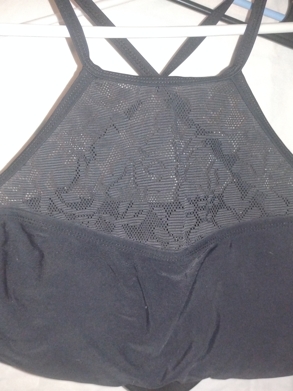 Recollections Black Lace-Front Bralette with Strappy Back